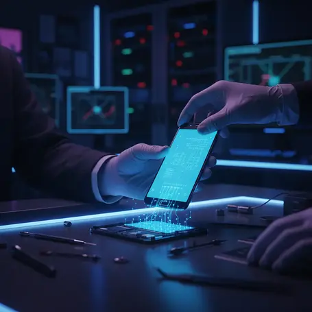 Hands replacing a smartphone screen